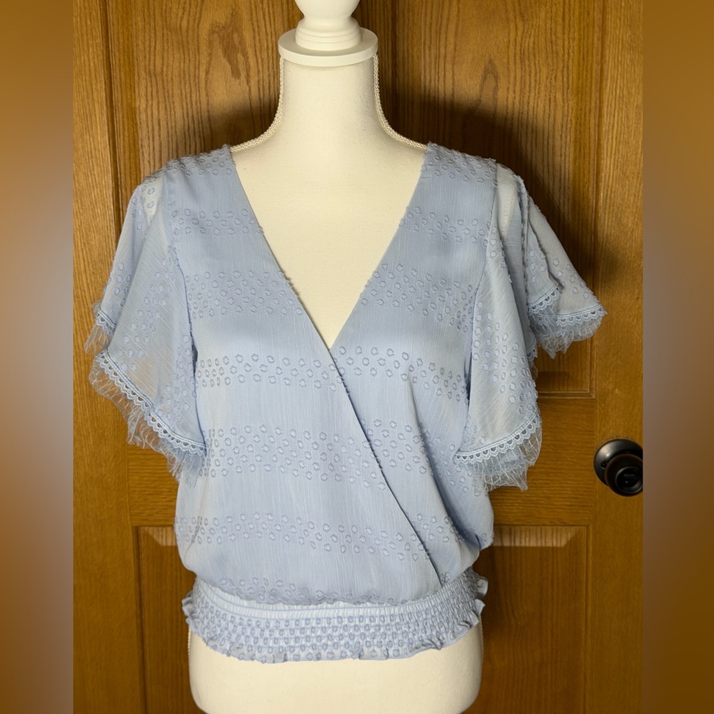 Buckle Blue Peplum Top